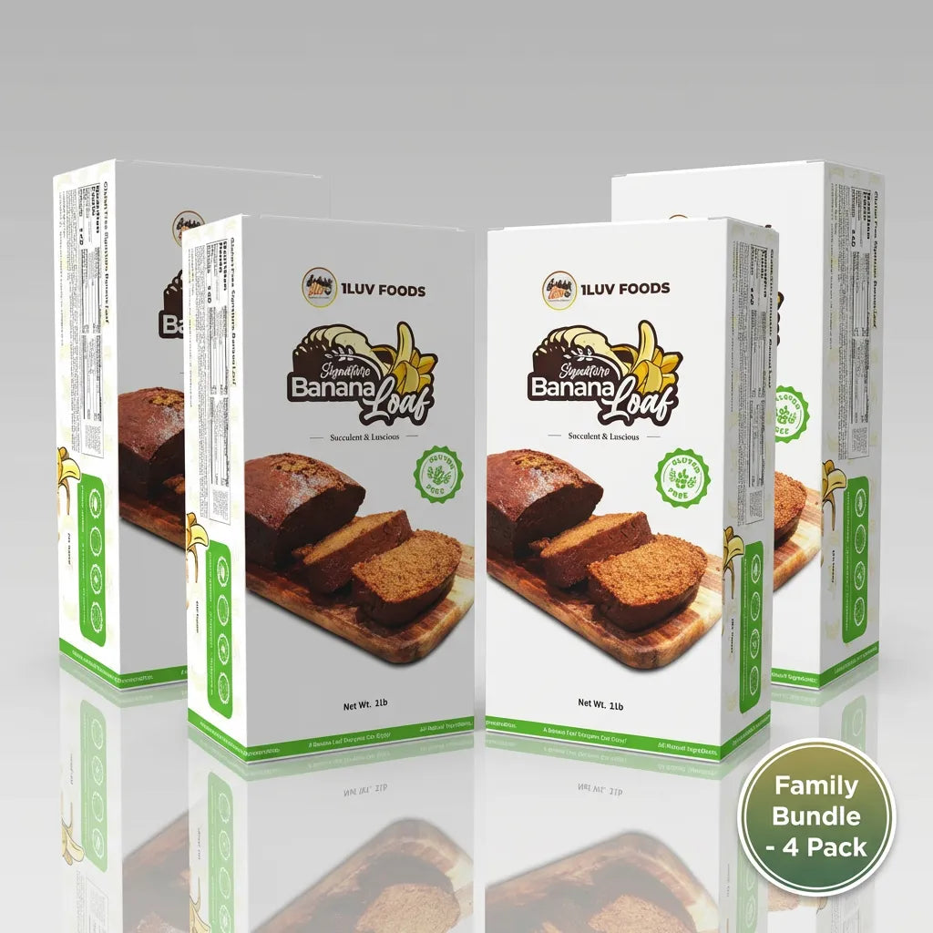 1Luv Foods Signature Banana Loaf 4 - Pack (Family Bundle)
