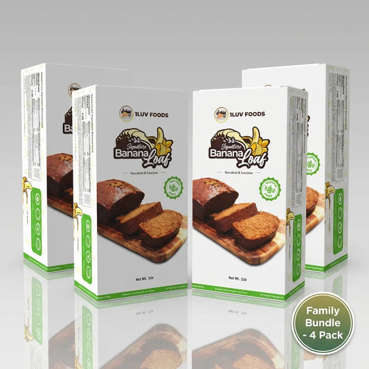 1Luv Foods Signature Banana Loaf 4 - Pack (Family Bundle)
